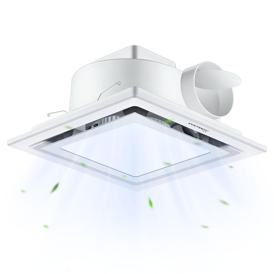 LUMLLSAJI bathroom fan-light front view for a quiet, bright upgrade.