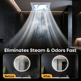 LUMLLSAJI bathroom fan-light with 5CCT LED for versatile mood lighting.