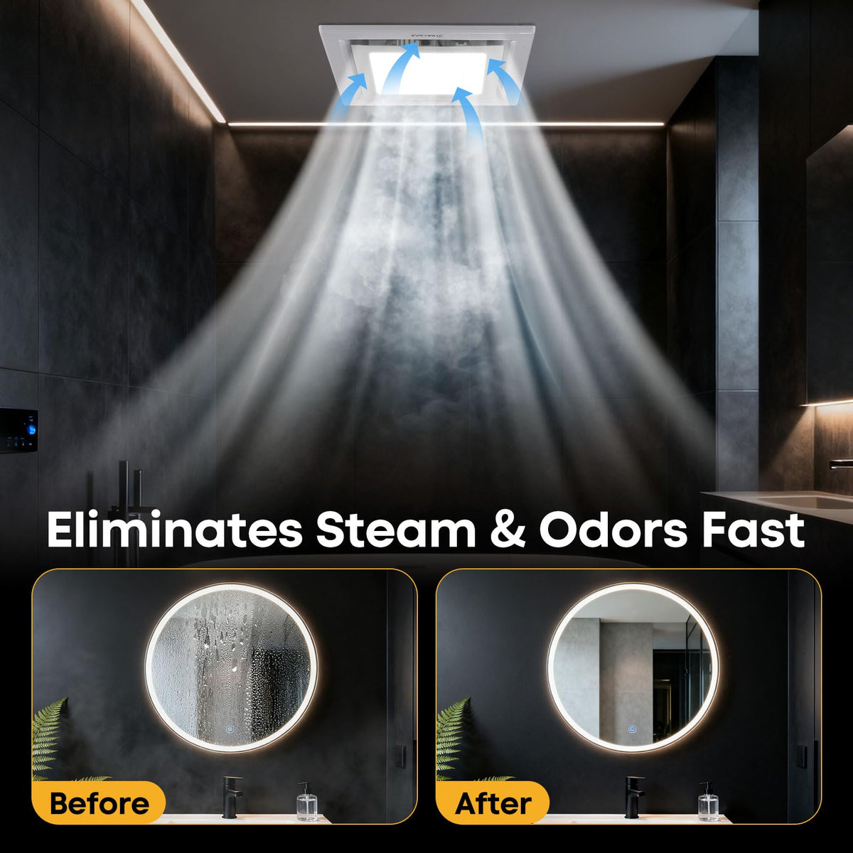 LUMLLSAJI ceiling-mount installation shows easy, tool-free setup