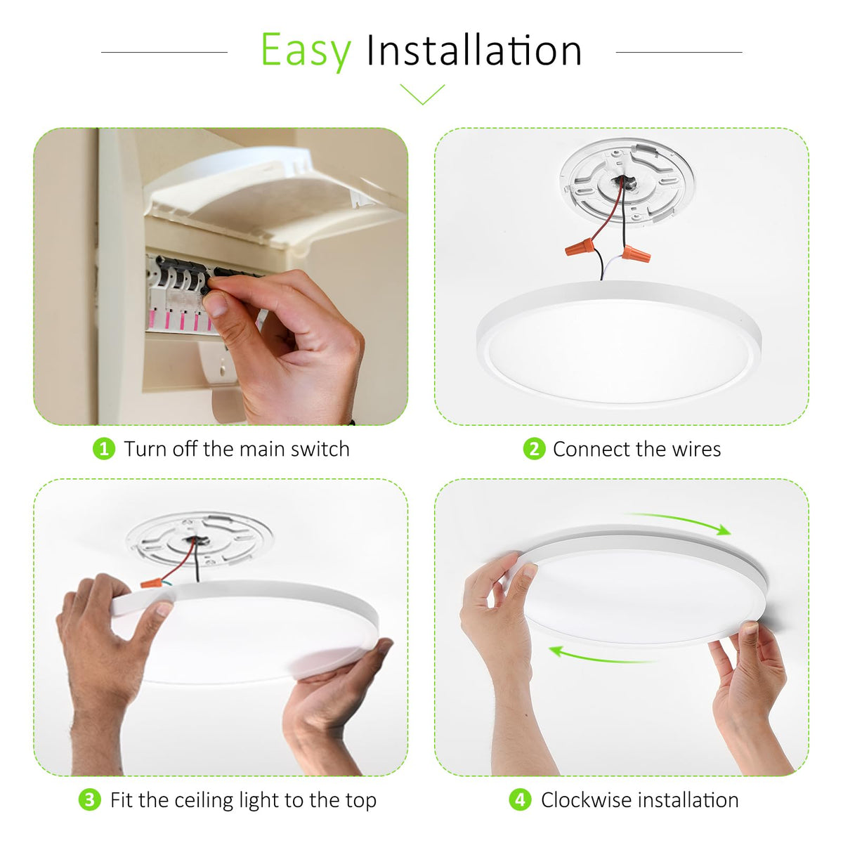 LUMLLSAJI easy-install ceiling lamp suitable for multiple rooms