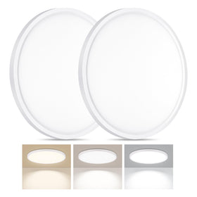 LUMLLSAJI LED flush mount round light 2-pack for sleek ceiling illumination