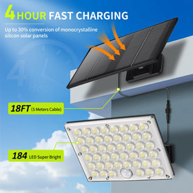 LUMLLSAJI solar security light in dusk-to-dawn mode enhances perimeter visibility