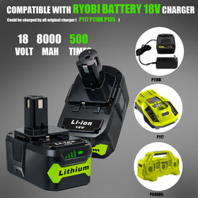 Lummina battery recharging in 1.5 hours with a Ryobi charger.