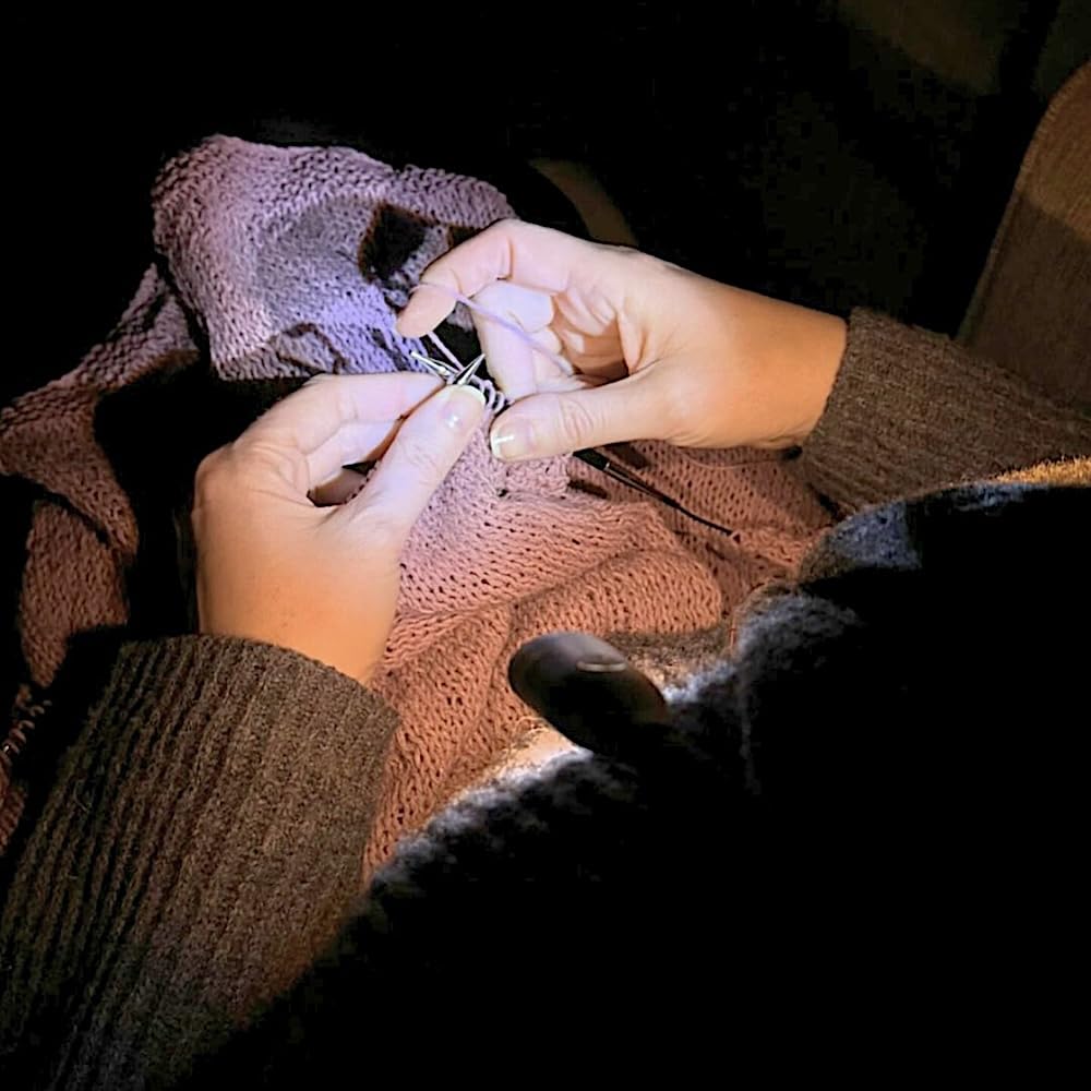 Lumos Knitting Light is movie-night friendly and unobtrusive while you knit.