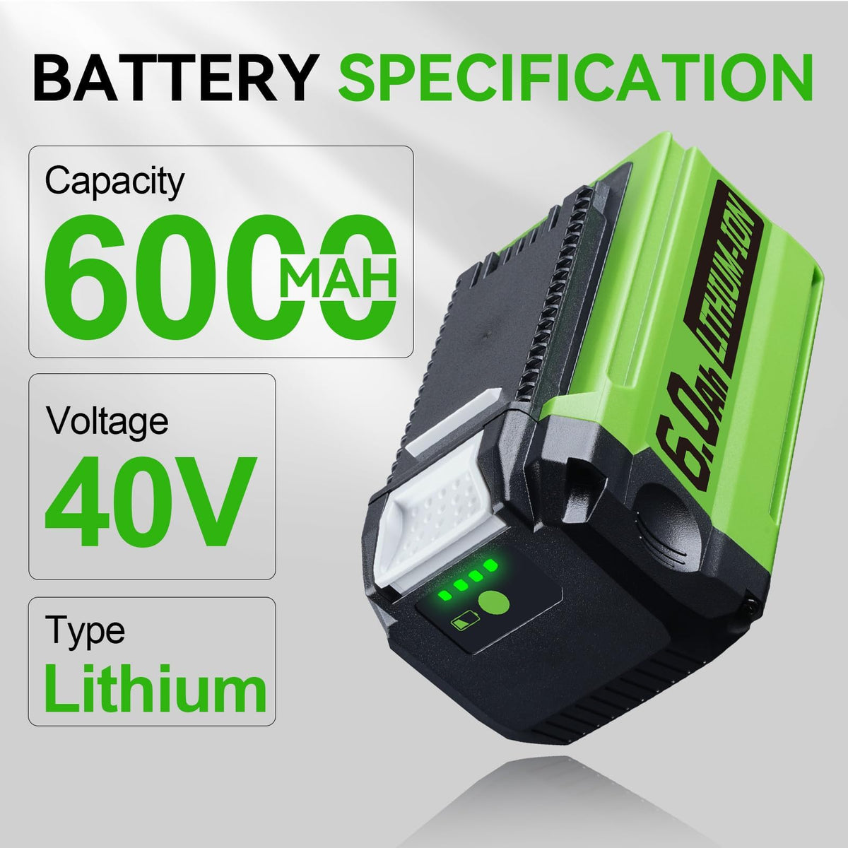 LUMSING battery compatibility with Greenworks 40V tools.