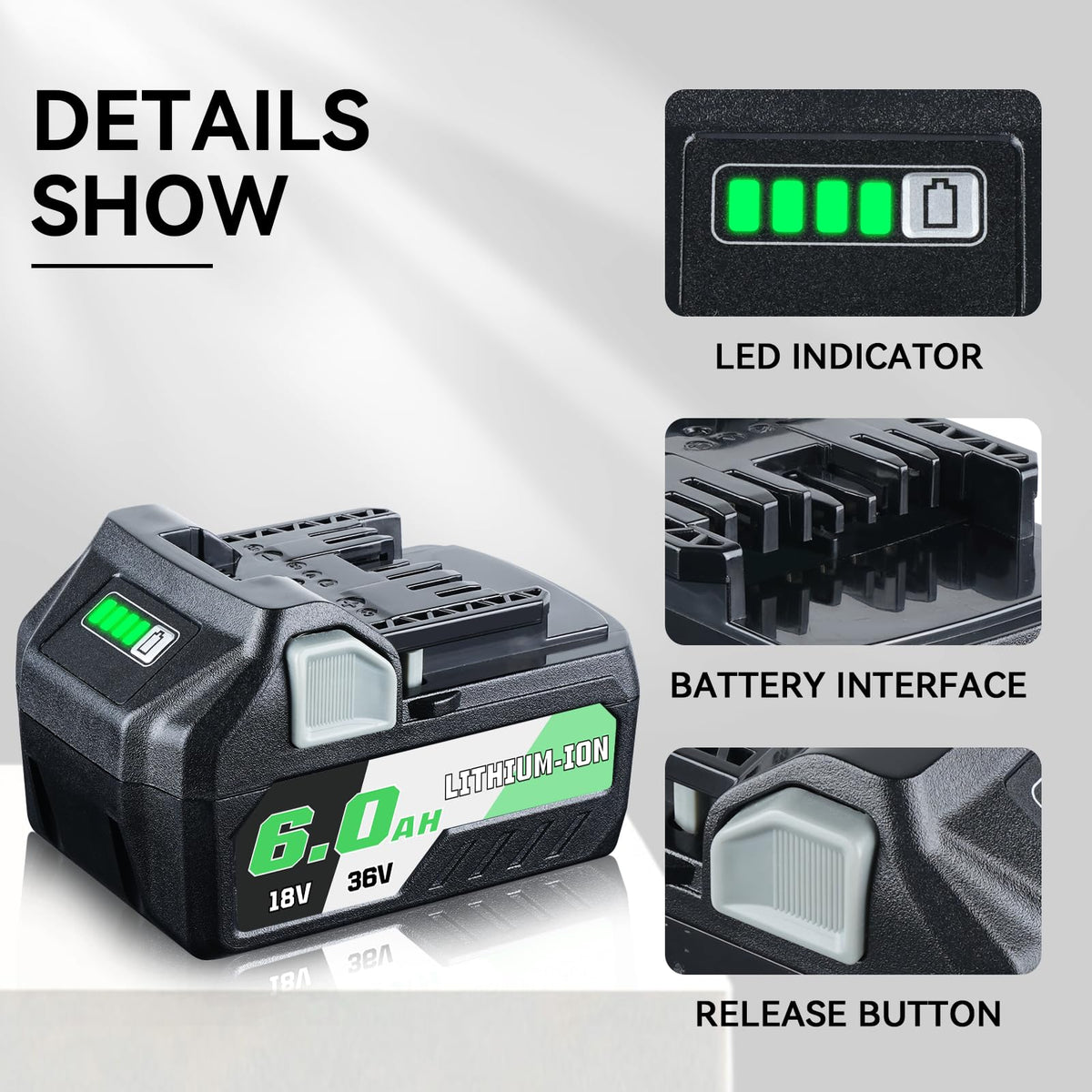 LUMSING 6.0Ah Li-ion cells deliver extended runtime for cordless drills and saws.