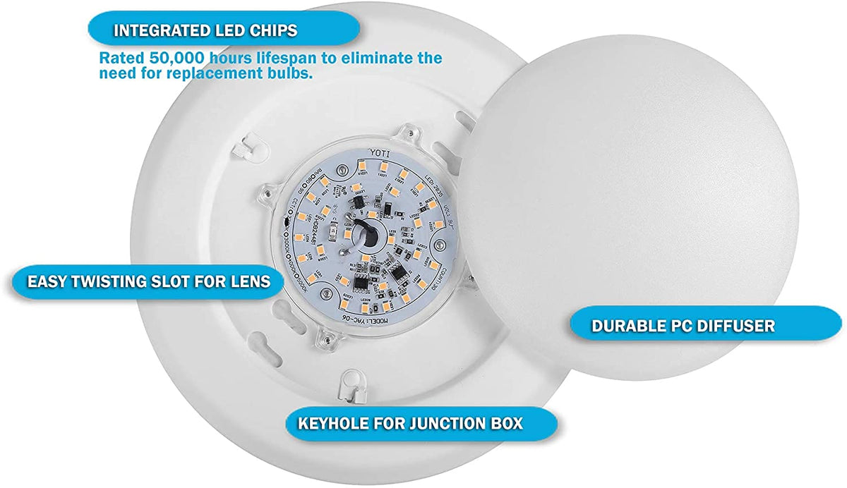 Lunabode LED disk light, wet-location rated for bathrooms and outdoors