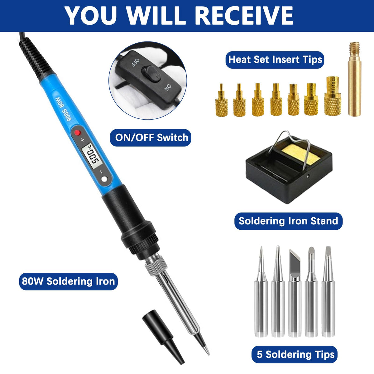 Lunamor 16-in-1 kit includes versatile tips for electronics and hobbies.