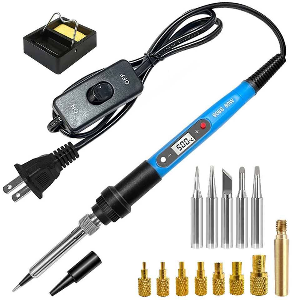 Lunamor 80W soldering iron with LCD display for precise temperature control during projects.