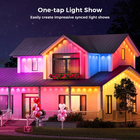 LunaSync 150ft run delivers wide coverage and even glow along the roofline.