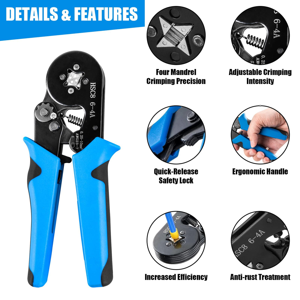 LUNEY self-adjusting ratchet crimper ensures precise terminals