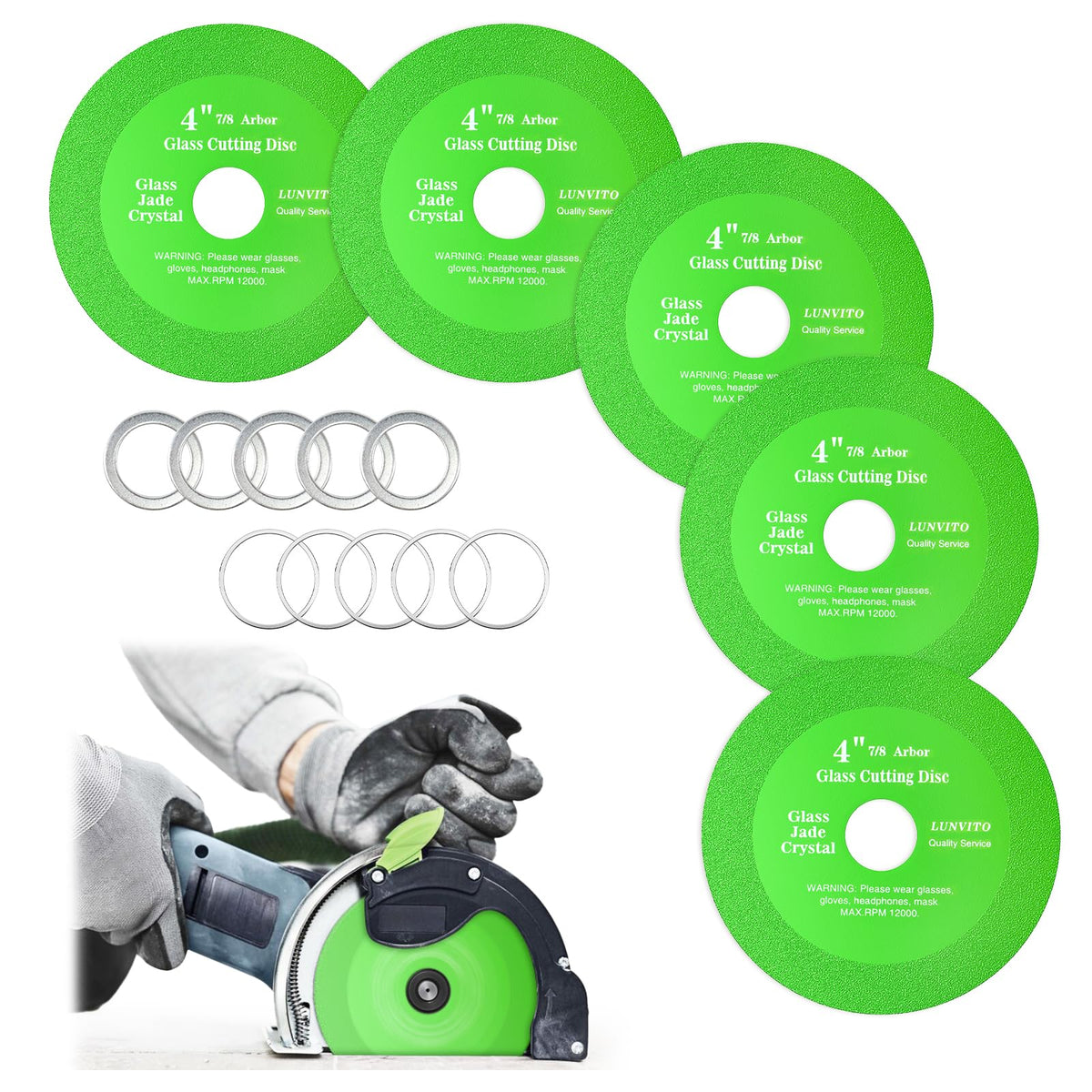 LUNVITO glass cutting disc with a 4-inch edge for smooth precision cuts