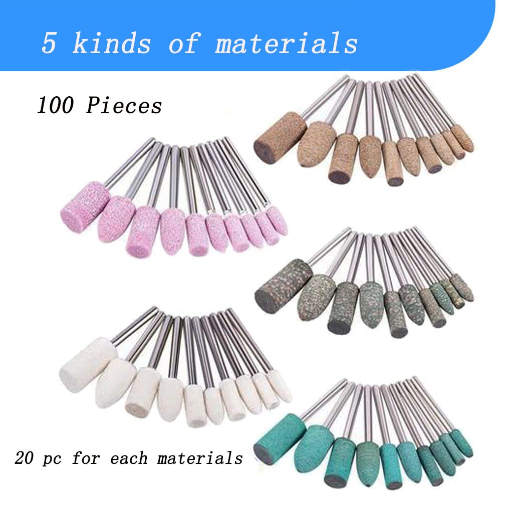 Luo ke polishing bits, cylinder 5mm sesame, ideal for shaping and refining non-metal surfaces.