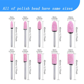Luo ke polishing bits, cylinder 6mm cowhide, safe edge blending for jewelry and molds.