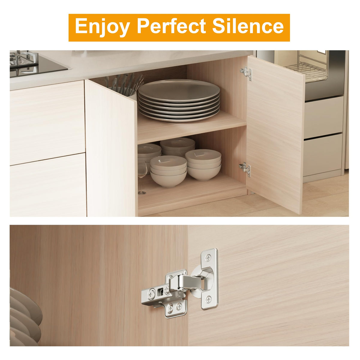 Luokim frameless European clip-on mount for tool-free cabinet door removal