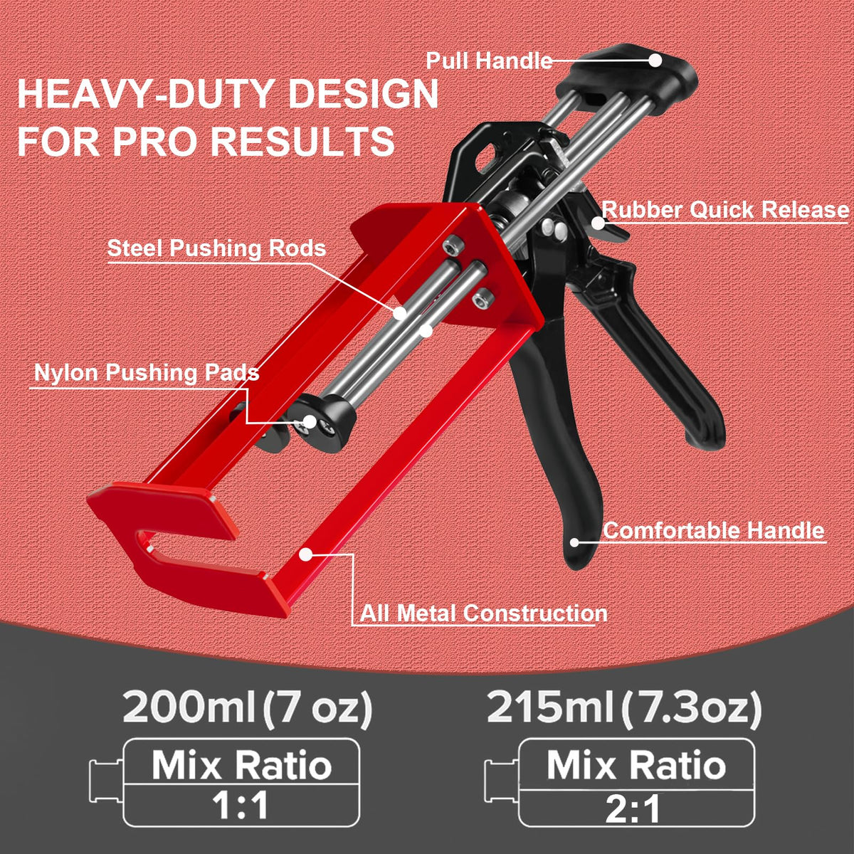 LUORIN epoxy gun high-thrust dispensing enables smooth, controlled adhesive flow.