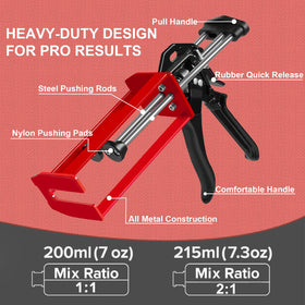 LUORIN epoxy gun high-thrust dispensing enables smooth, controlled adhesive flow.