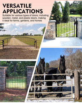 Lupar versatile gate latch suitable for pastures, stables, ranches and corrals.