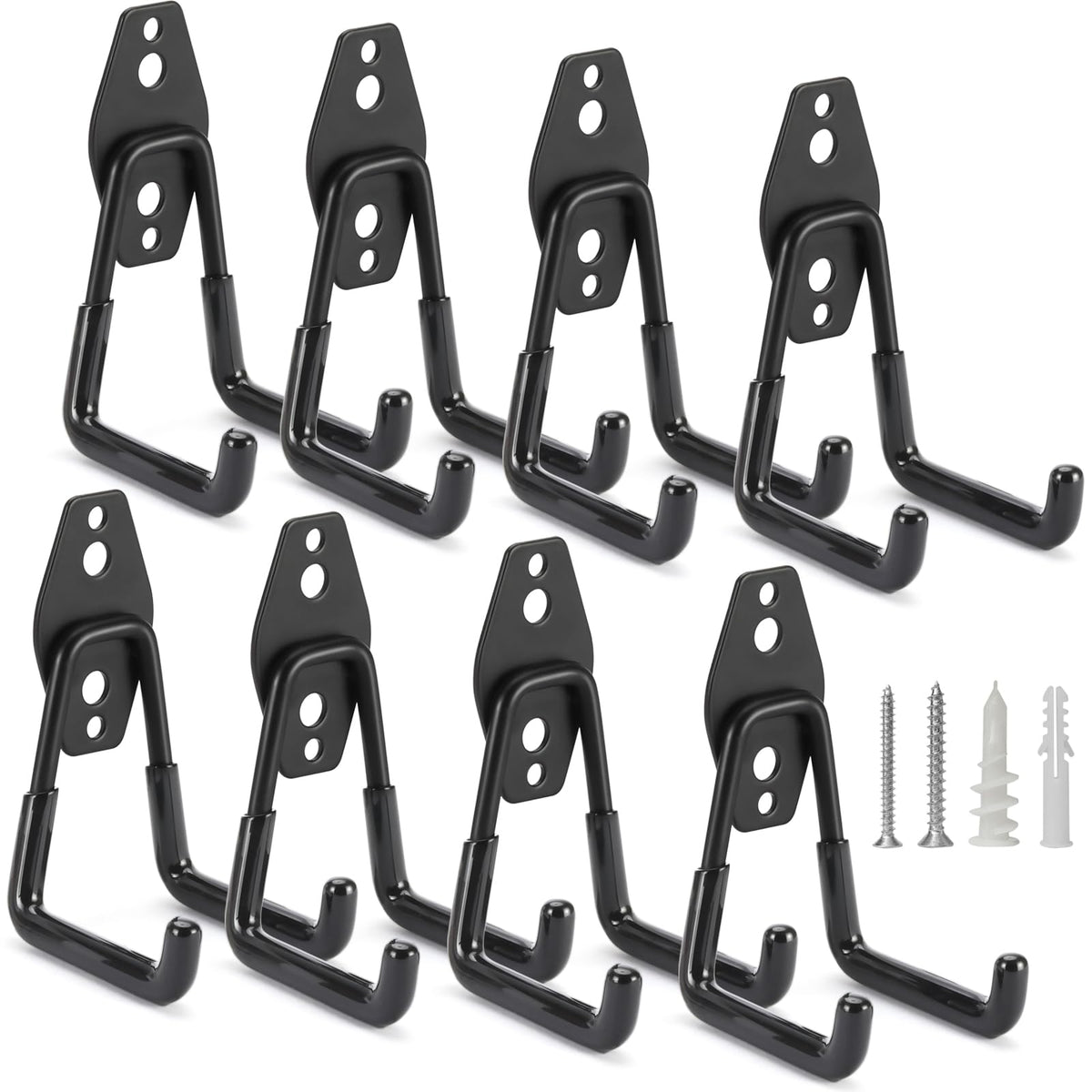 LUPYJI 8-pack garage hooks mounted on wall for organized space