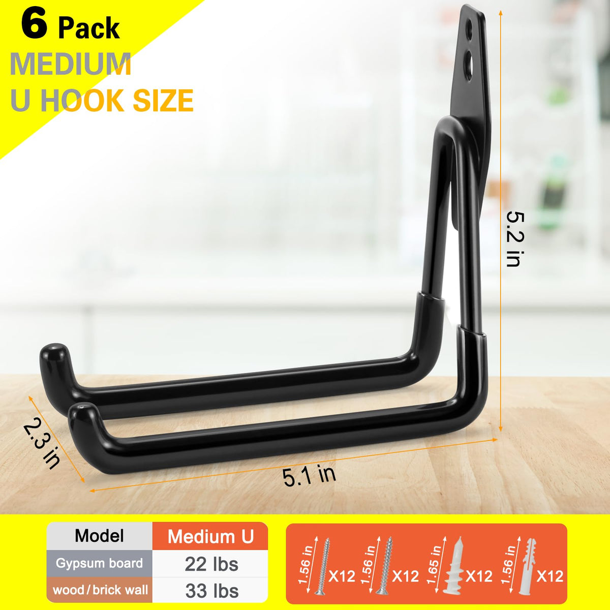 LUPYJI heavy duty hook holding a ladder to save floor space