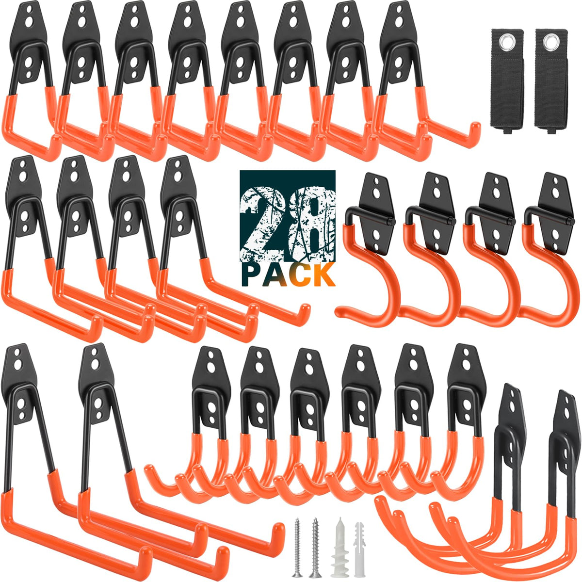 LUPYJI heavy-duty garage hooks mounted on wall for space-saving storage