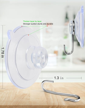 LUPYJI suction cup hooks with easy-release tab for quick removal.