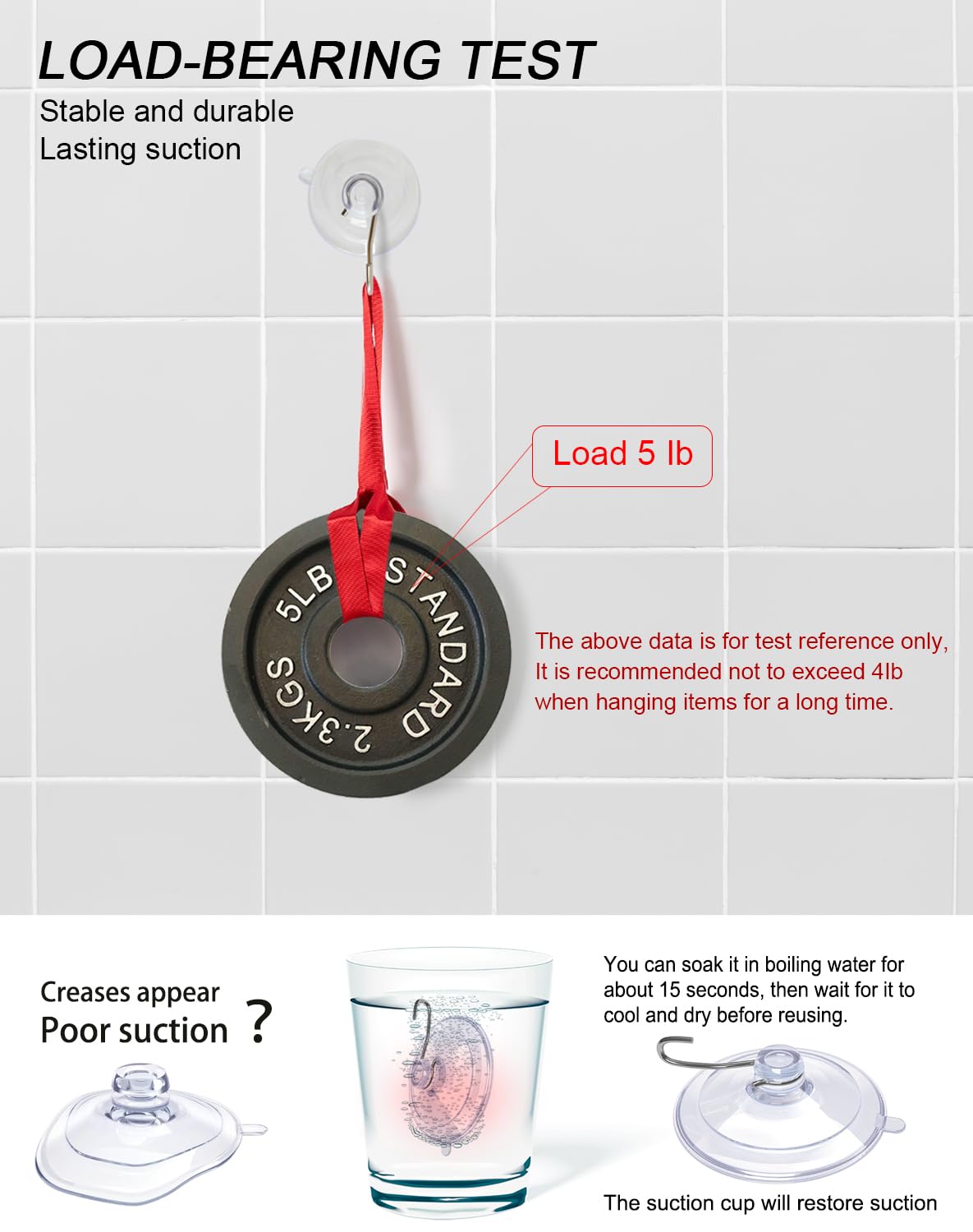 LUPYJI suction cup hooks with strong bearing capacity for secure holding.
