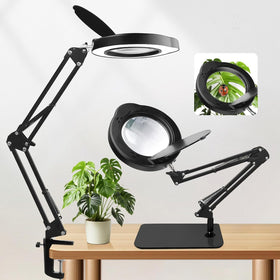 Luraines 15X magnifying glass with light and stand, real glass lens for distortion-free viewing