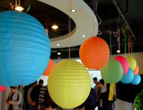 LURICO 10-inch colorful paper lanterns make striking backdrops and ceilings.