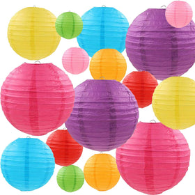LURICO colorful paper lanterns collection for vibrant party décor and warm ambient lighting.