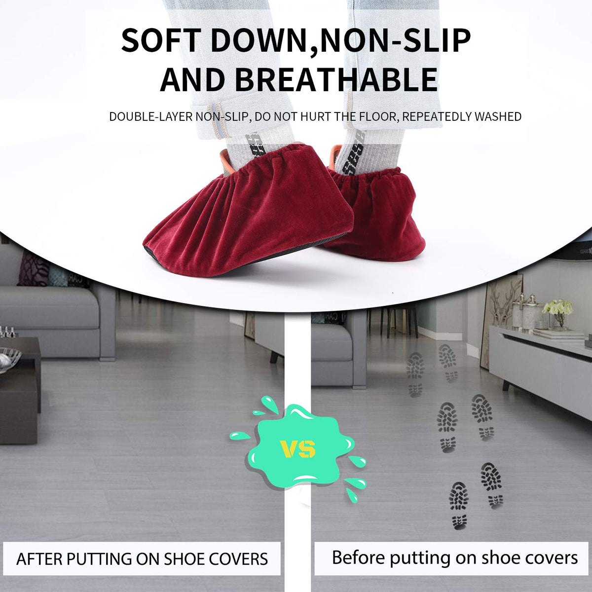 Lusanville non-slip bottom texture enhances safety on floors.