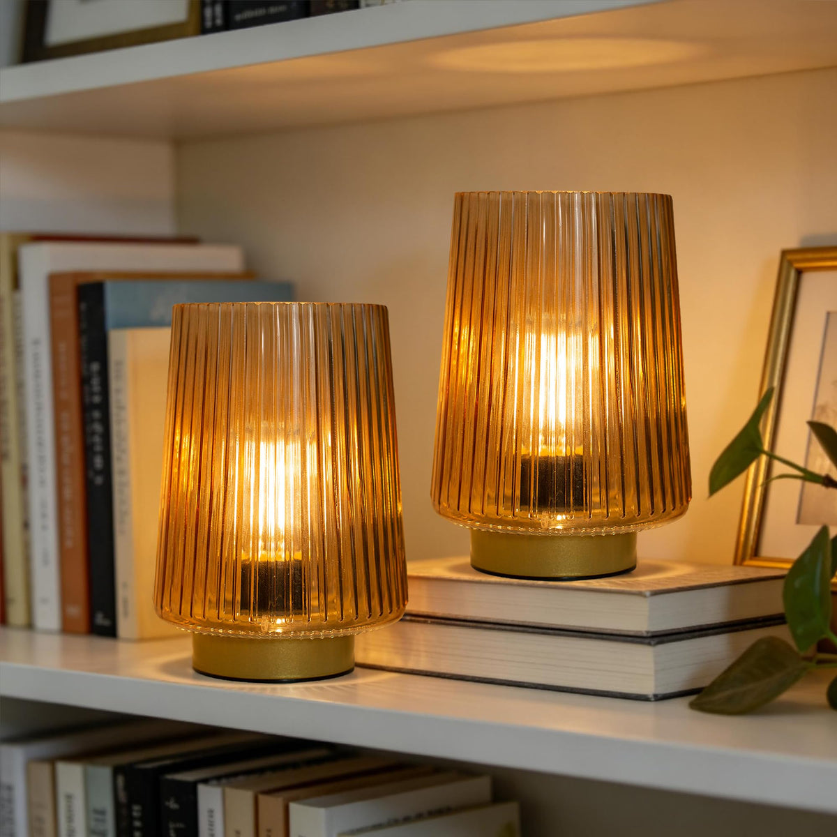 Lusharbor compact bedside lamp perfect for nightstands and shelves