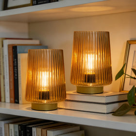 Lusharbor compact bedside lamp perfect for nightstands and shelves