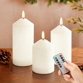 LUSHARBOR flameless candles with remote control for easy ambiance.