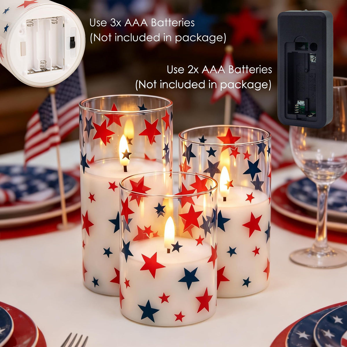 LUSHARBOR Patriotic centerpiece trio for cohesive table displays