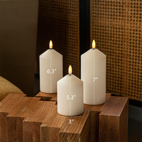 Three heights offer layered lighting on tables and mantels.