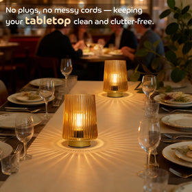 Lusharbor two-pack cozy lamps creating warm ambient atmosphere on shelves