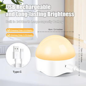 LUSKLLI battery-powered night light ideal for camping or bedside lighting.