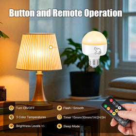 LUSKLLI portable LED bulb shown in closet use for extra light.