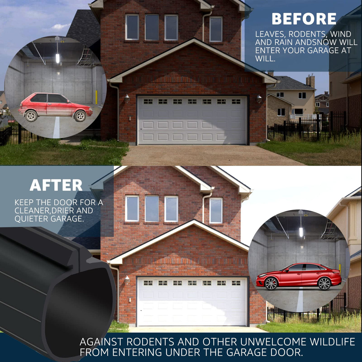Lusperi sealed-door scenario captures draft protection in a garage.