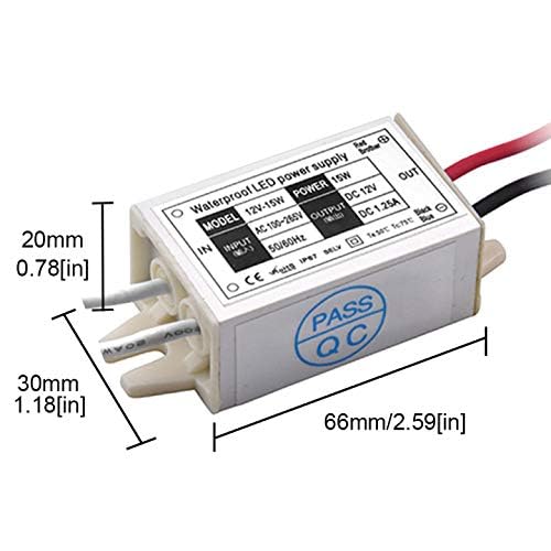 Lustaled AC to DC converter for 120V input delivering steady 12V output.