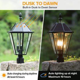 LUTEC solar post light on lawn illuminates steps with steady, energy-efficient light