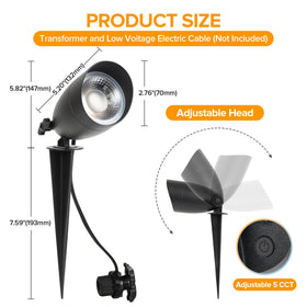LUTEC 180-degree adjustable head highlights trees and pathways.