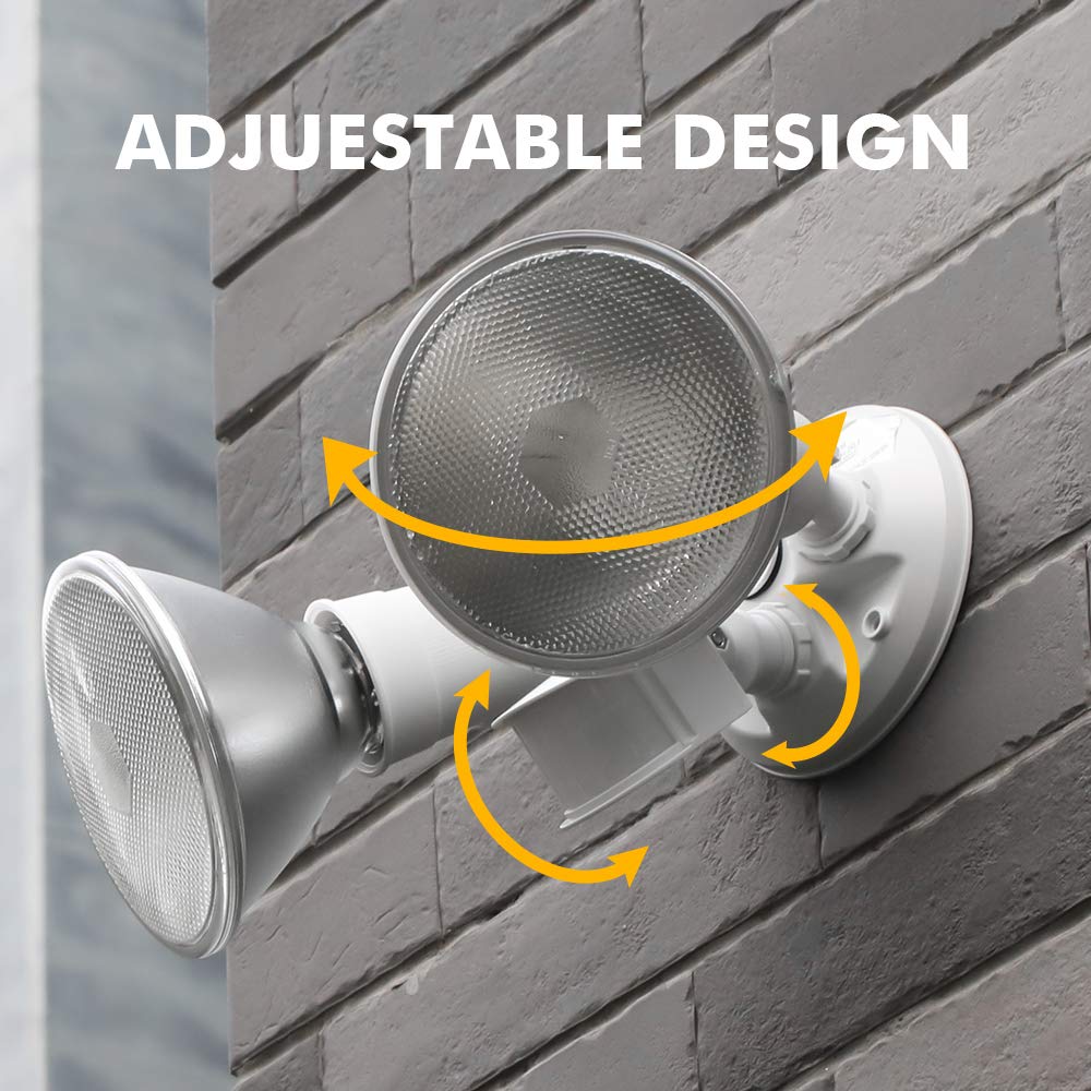 LUTEC outdoor light, back view, compatible with PAR38 bulbs for flexible brightness.