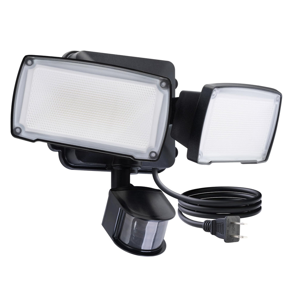 LUTEC 21W plug-in motion sensor light for outdoor areas, enhancing security