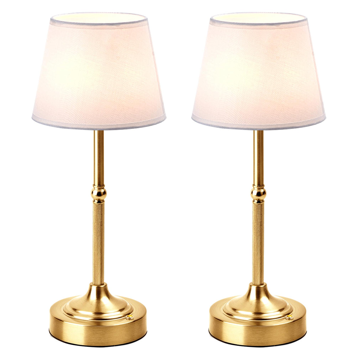 LUTEC cordless table lamp in brushed gold providing versatile indoor outdoor ambiance