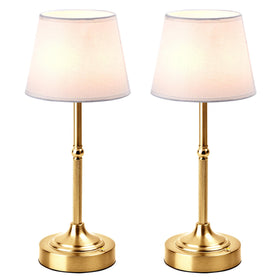 LUTEC cordless table lamp in brushed gold providing versatile indoor outdoor ambiance