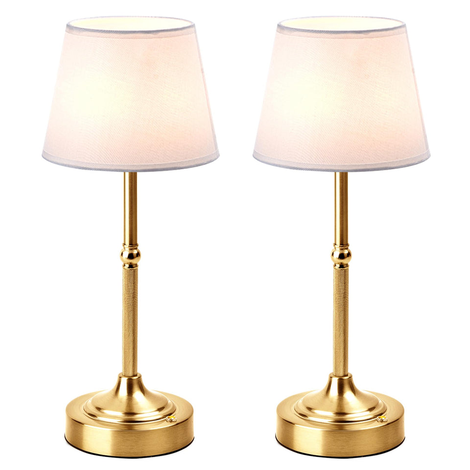 LUTEC cordless table lamp in brushed gold providing versatile indoor outdoor ambiance