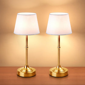 LUTEC 2 pack cordless table lamp packaging ready for display
