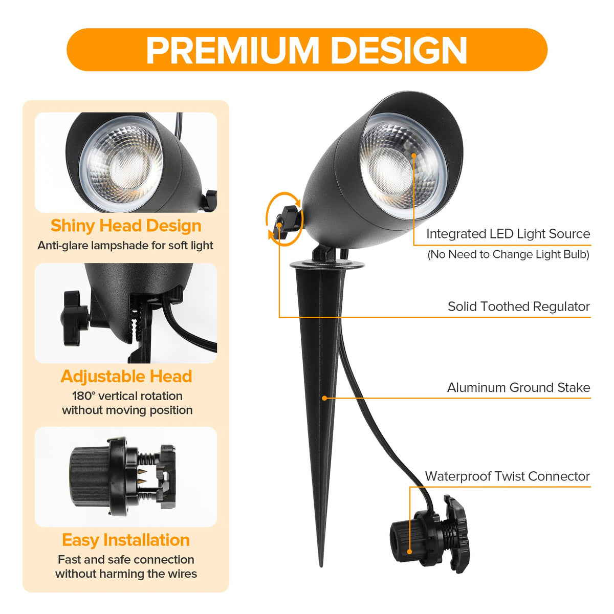 LUTEC 5-color selectable output enables mood-friendly outdoor scenes.